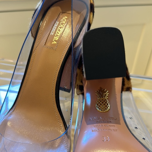 AQUAZZURA Firenze Leopard peek-a-boo pumps. Size 38 (7 US) - Picture 6 of 7